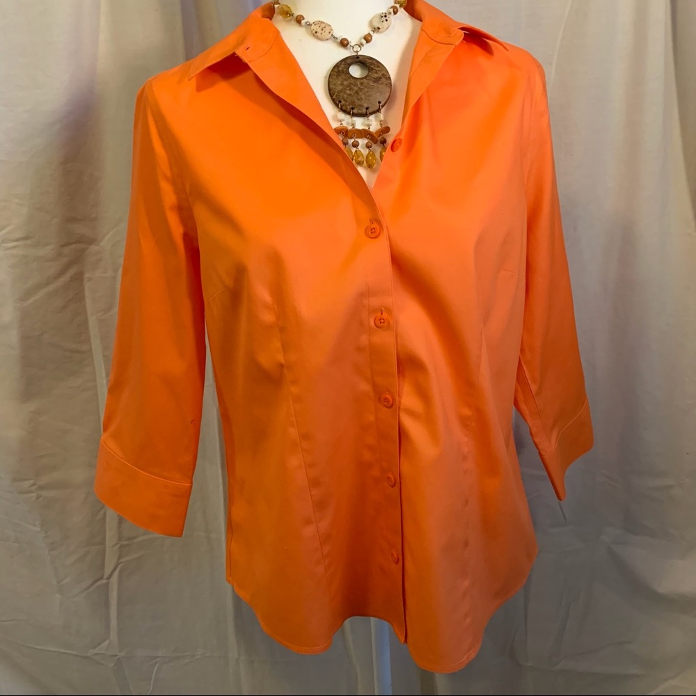 CHICO’S No-Iron cotton button up shirt/blouse